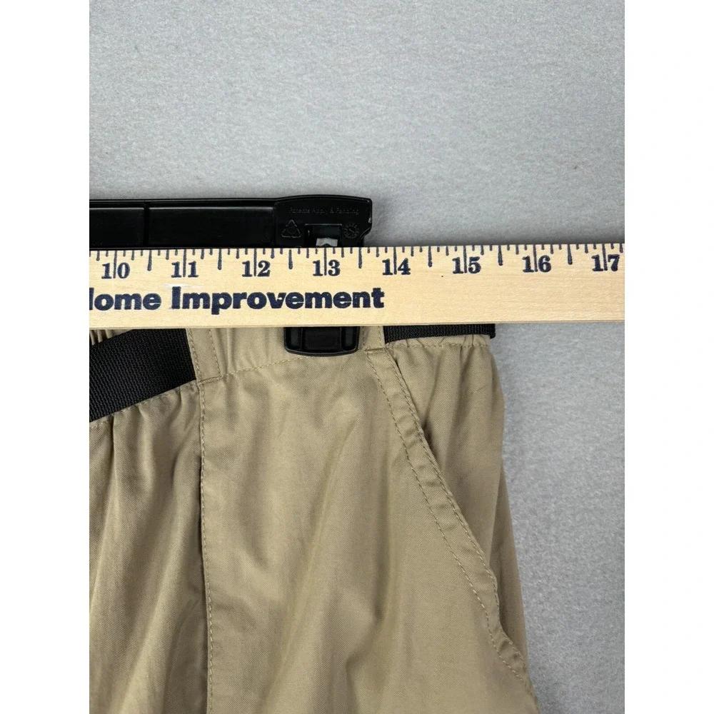 LL Bean Men's Pants Medium Reg Beige Tan Nylon Belted Cargo Hiking 3063